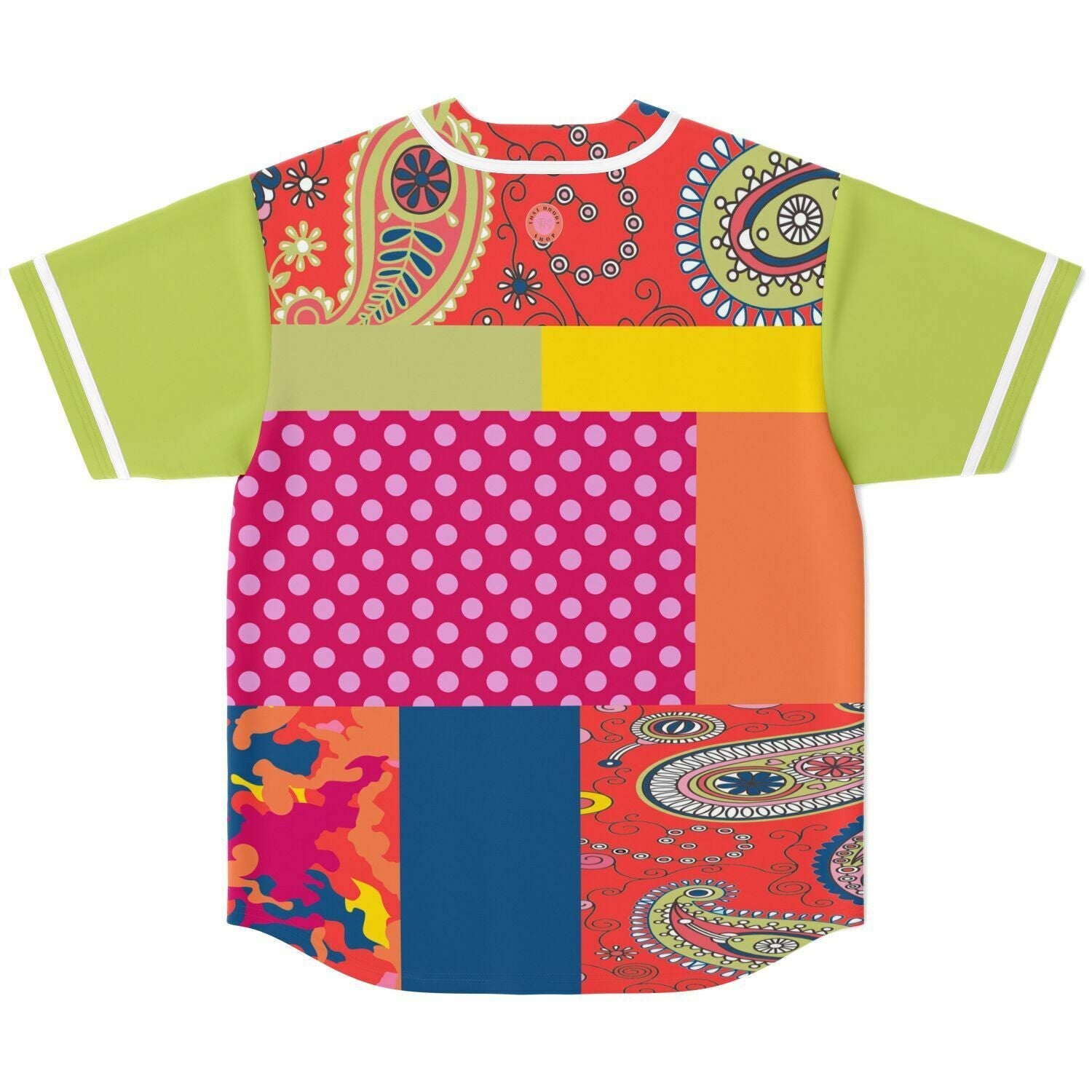 Chili Pepper Patchwork Eco-Poly Unisex Button Front Jersey