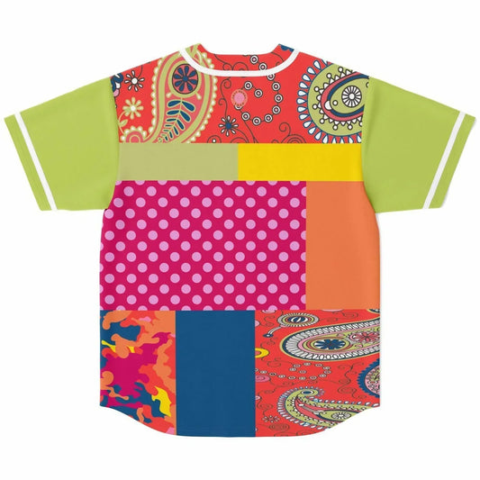 Chili Pepper Patchwork Eco-Poly Unisex Button Front Jersey