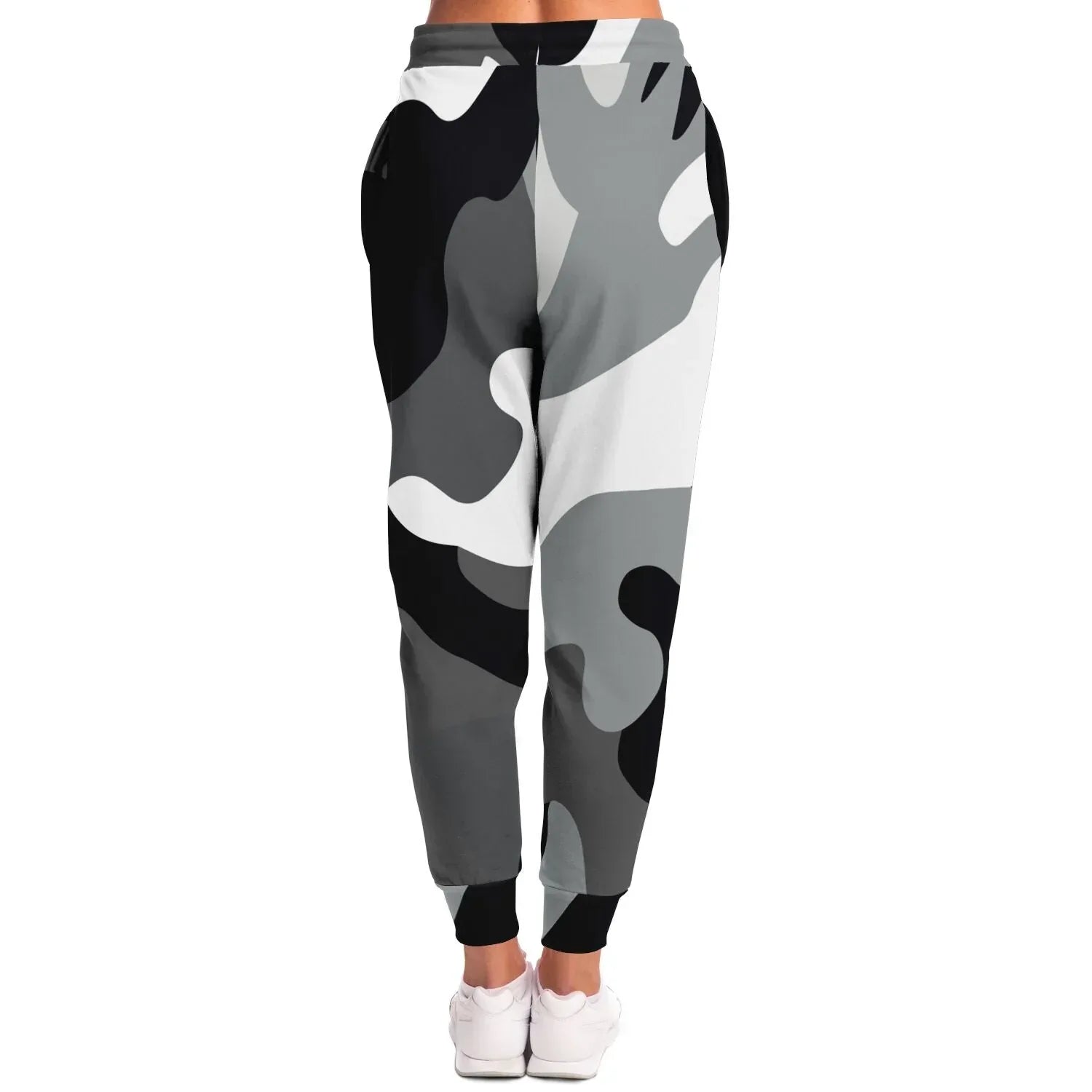Black and White Eco-Poly Camo Unisex Joggers