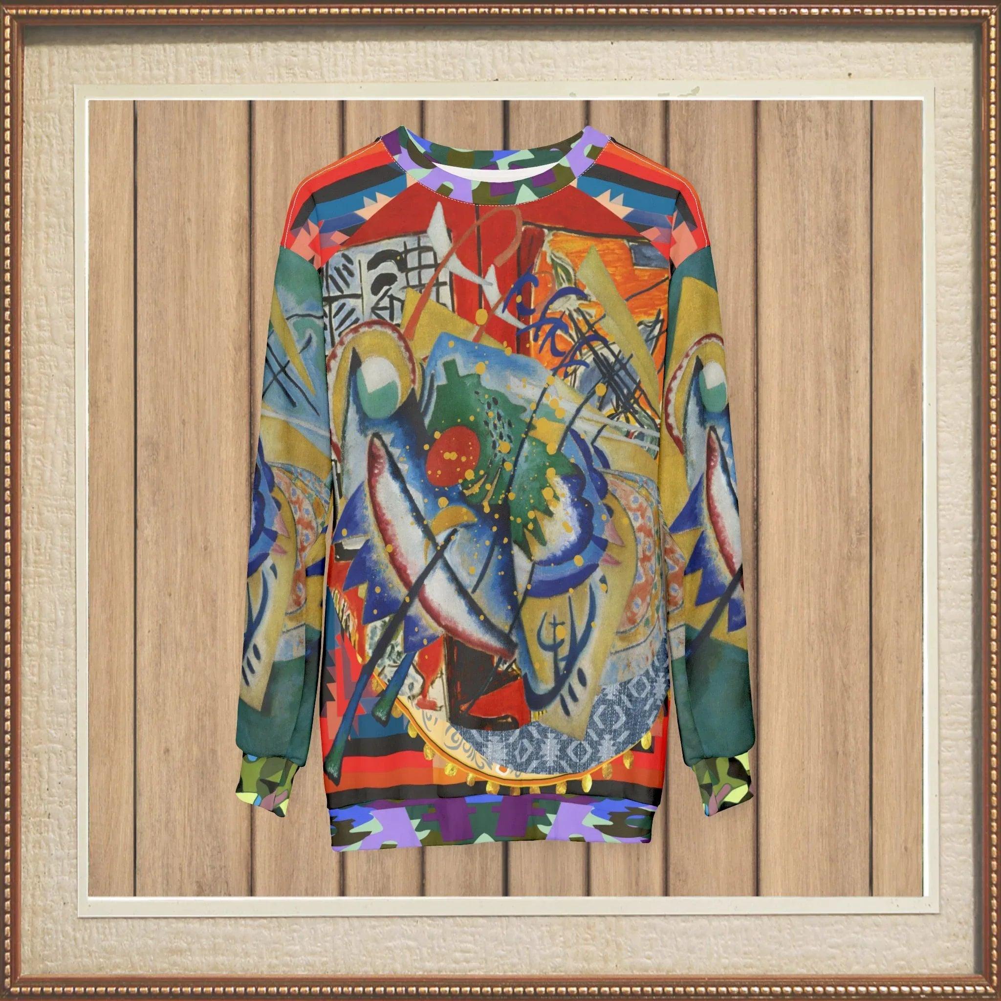 Red Oval on Gold and Denim Plate - Kandinsky - Unisex Sweatshirt (Gold Label)