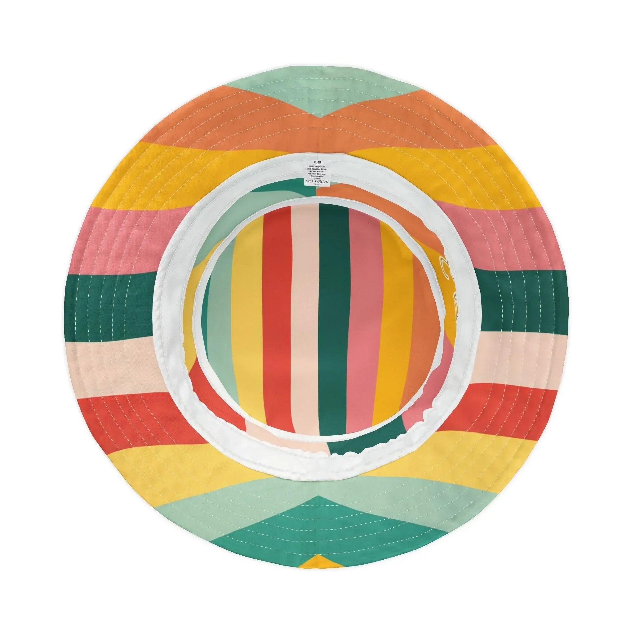 Sun Worshipper in Pastel Stripe Vibrant Bucket Hat