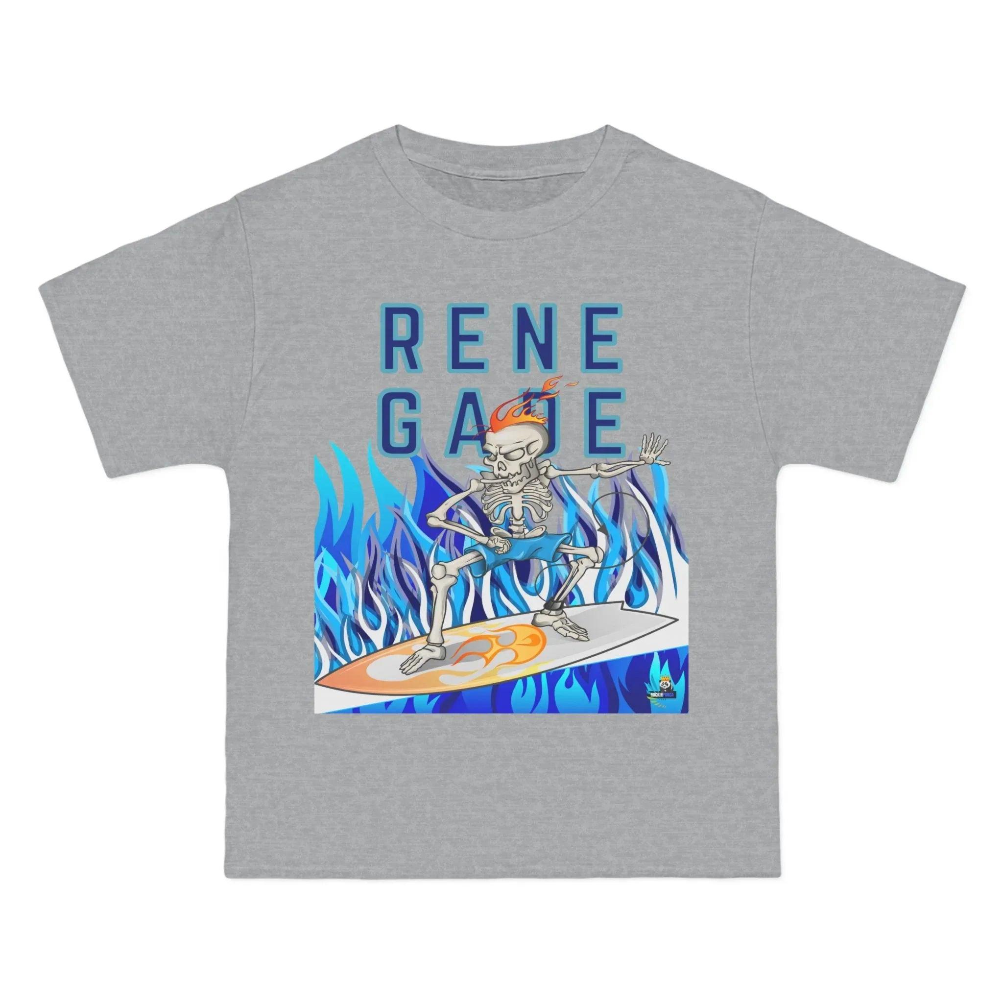 Renegade Skeleton Surfer Blue Flame Edition Heavyweight Tee