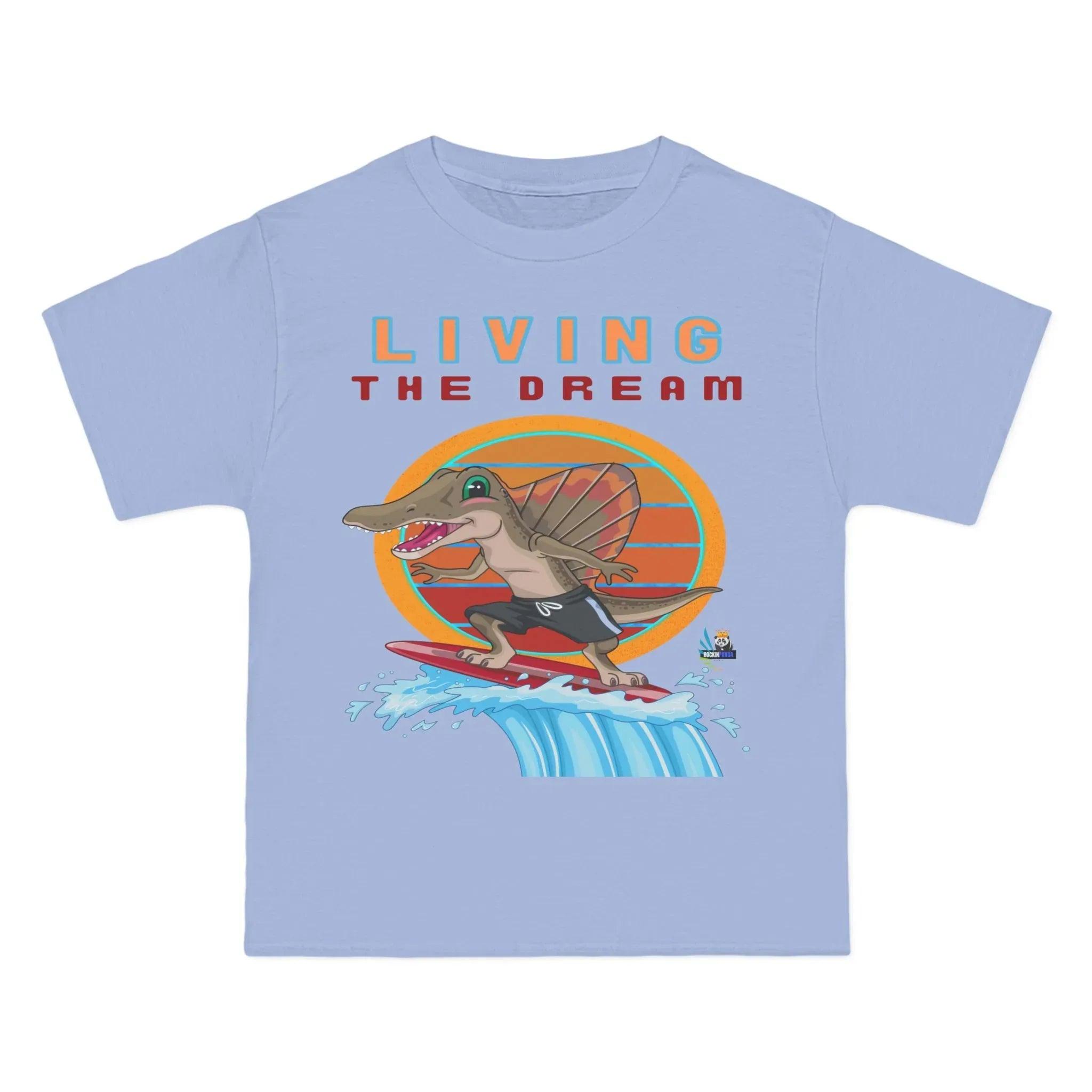 Living the Dream Dinosaur Surfer Heavyweight Tee