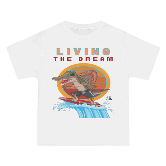 Living the Dream Dinosaur Surfer Heavyweight Tee