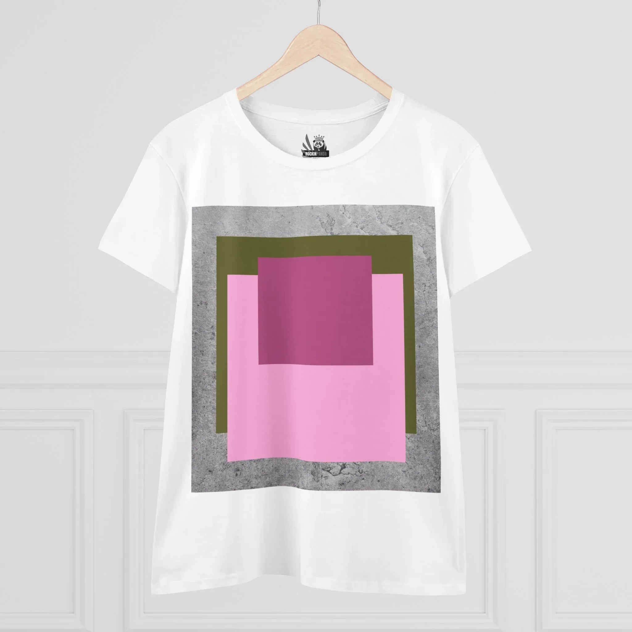 T-Shirt - Pink Rose Granny Quadruple Square Women&