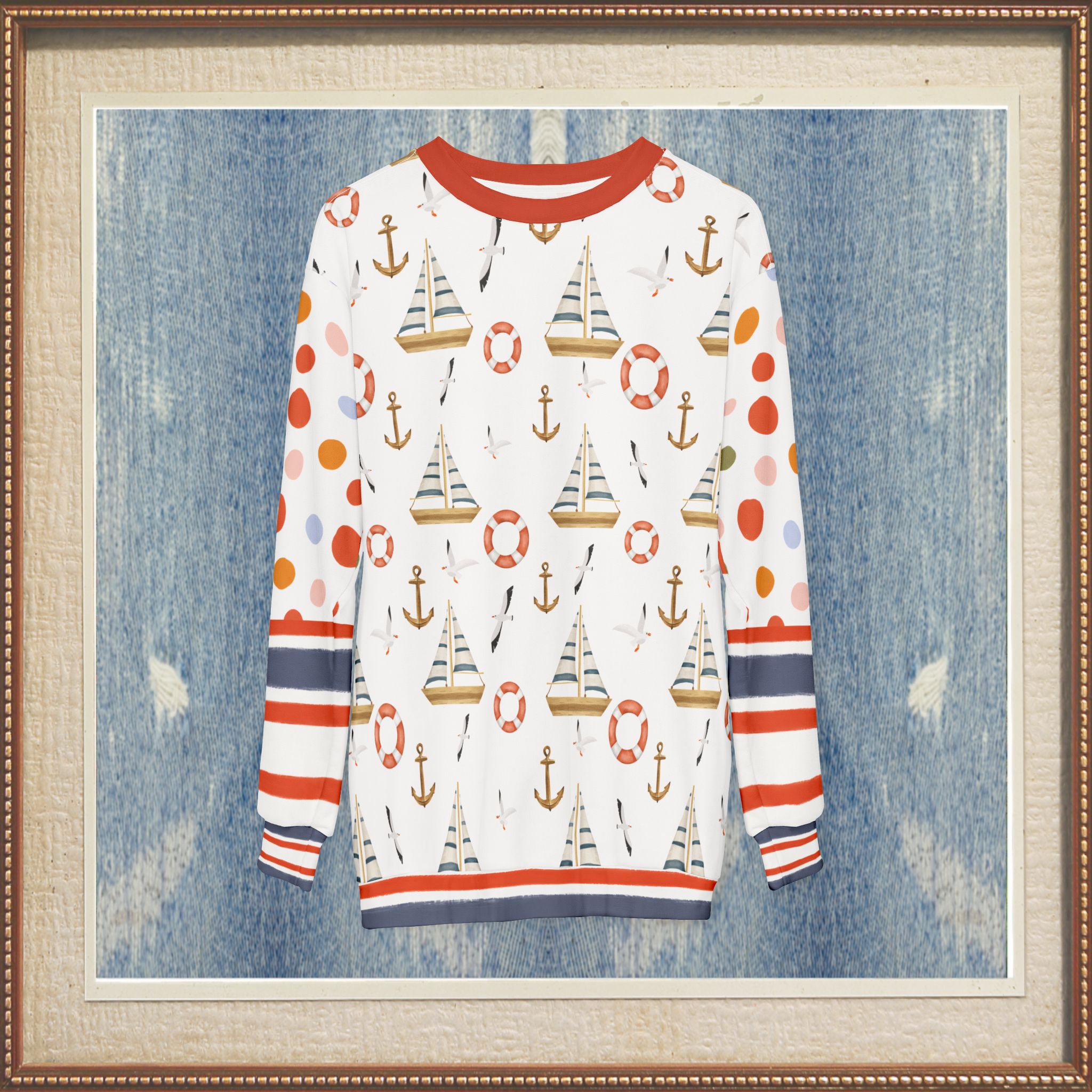 Sail Away Harbor Dots Unisex Sweatshirt (Gold Label)