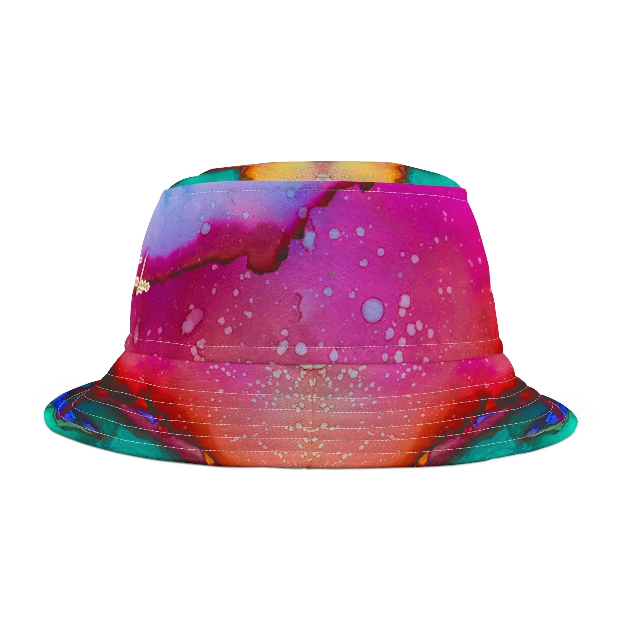 Martian Marble Swirl Abstract Print Vibrant Bucket Hat