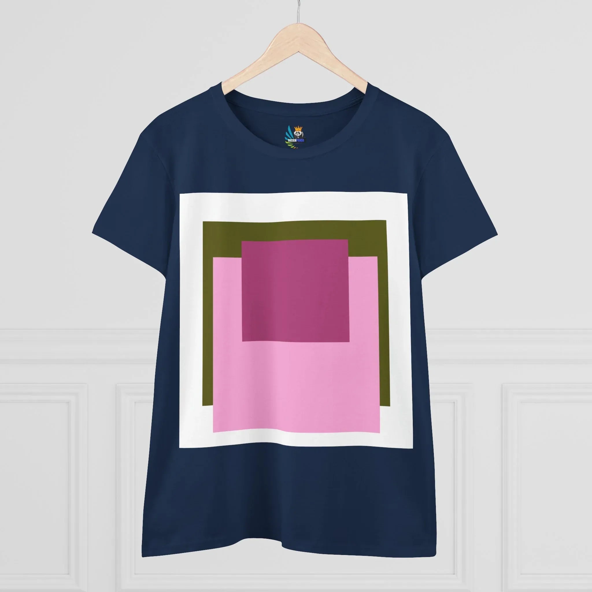 T-Shirt - Pink Rose Granny Quadruple Square Women&
