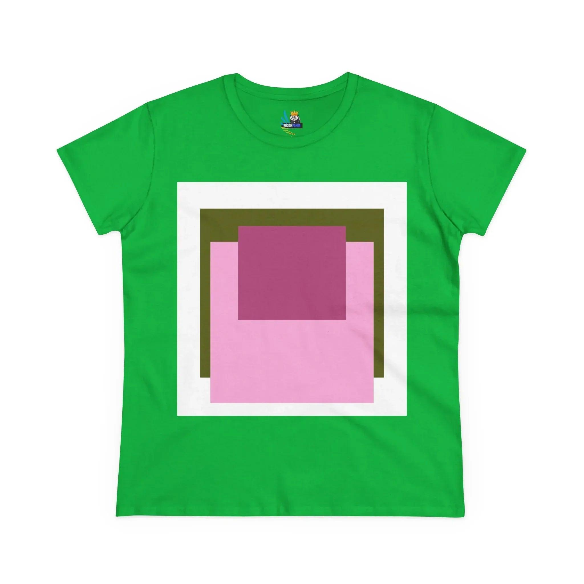 T-Shirt - Pink Rose Granny Quadruple Square Women&