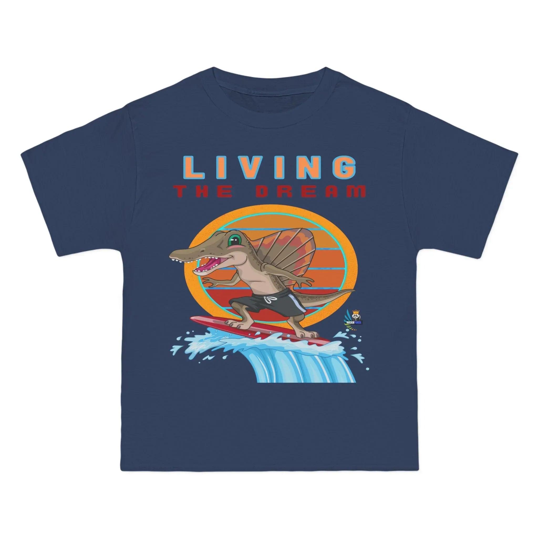 Living the Dream Dinosaur Surfer Heavyweight Tee