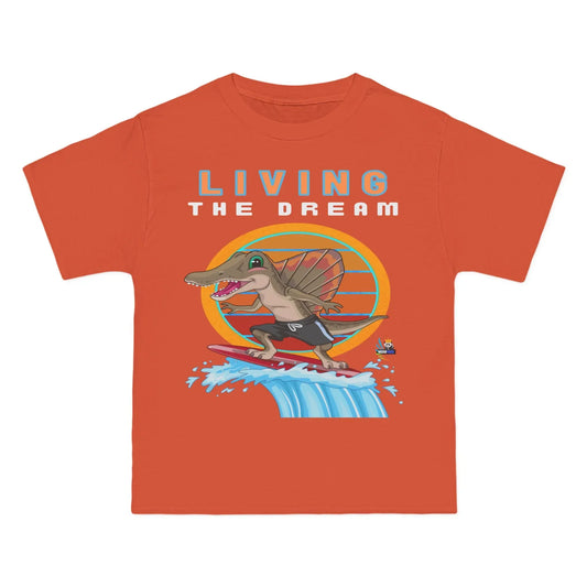Living the Dream Dinosaur Surfer Heavyweight Tee
