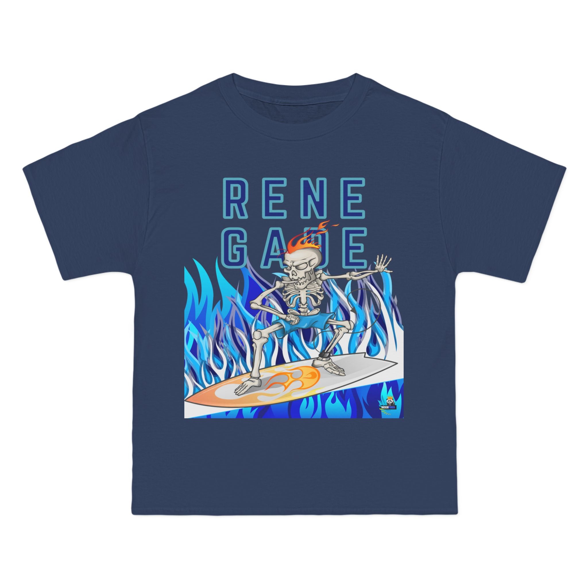 Renegade Skeleton Surfer Blue Flame Edition Heavyweight Tee