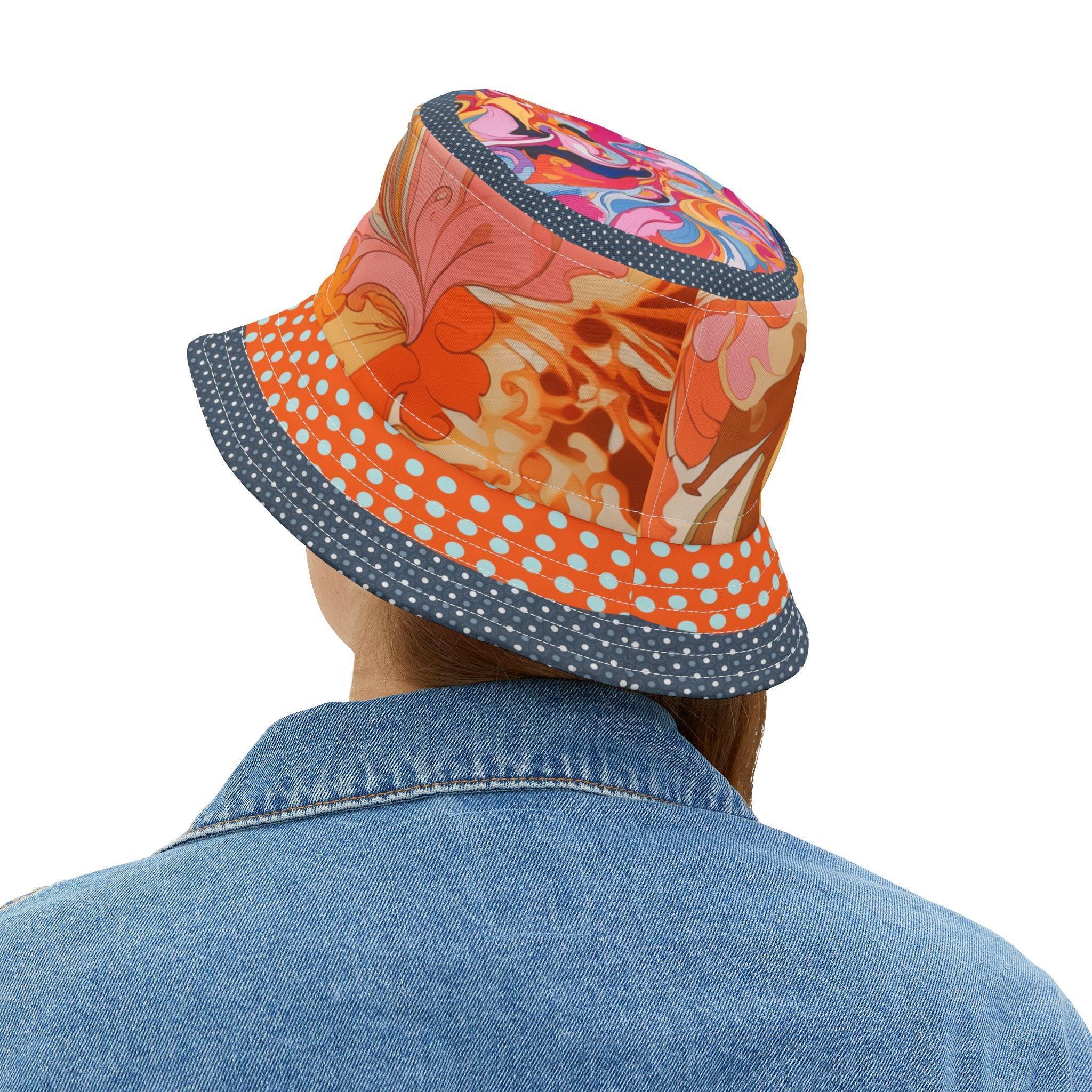 Retro Daisy Marmalade Swirl Vibrant Bucket Hat