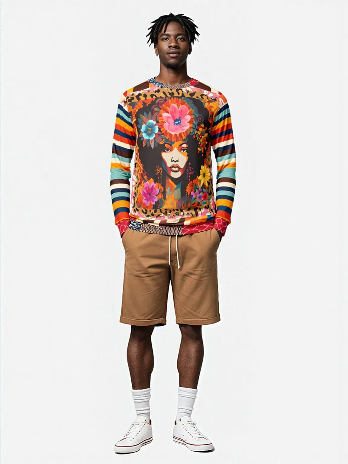 1970s Natural Woman Rugby Stripe Unisex Sweatshirt (Gold Label)