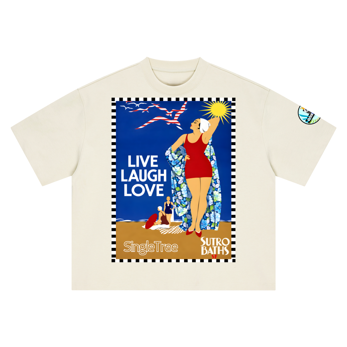 Live Laugh Love Sutro Baths SF Boxy Oversized Unisex T-Shirt