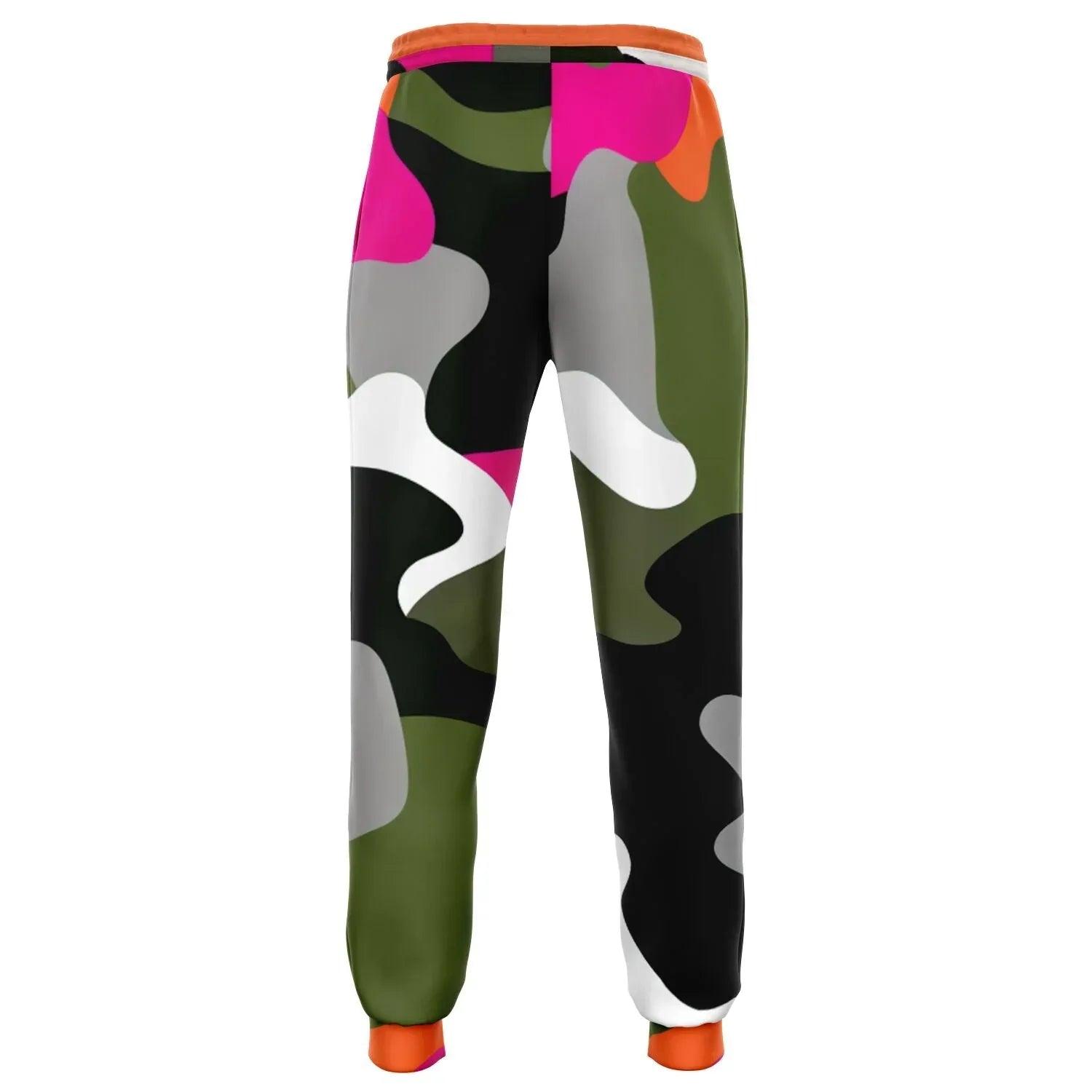 Hot Pink Black Dusk Camouflage Eco-Poly Unisex Joggers