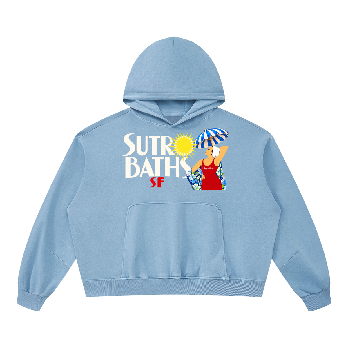 Live Laugh Love Sutro Baths San Francisco Unisex Boxy Vintage Washed Hoodie