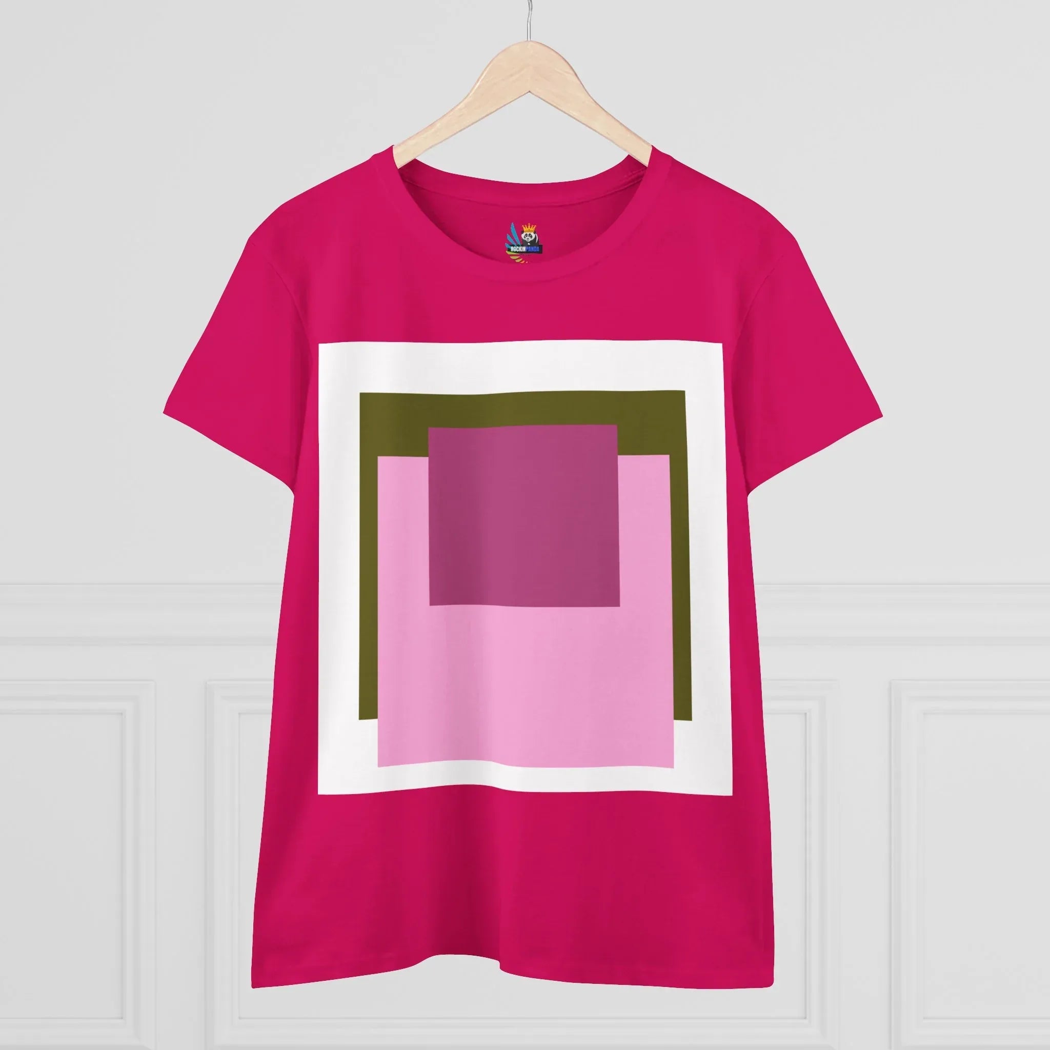 T-Shirt - Pink Rose Granny Quadruple Square Women&