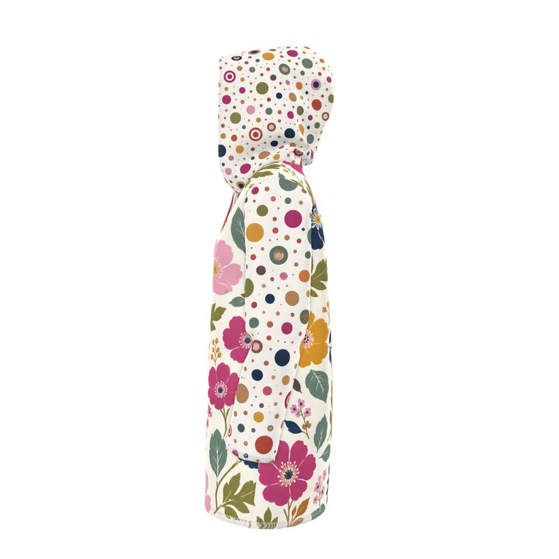 Bloom Baby Bloom in Floral and Dots Womens Hooded Rain Jacket