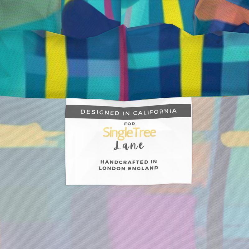 Lost in Purple Abstract Plaid & Geo Womens Hooded Rain Jacket
