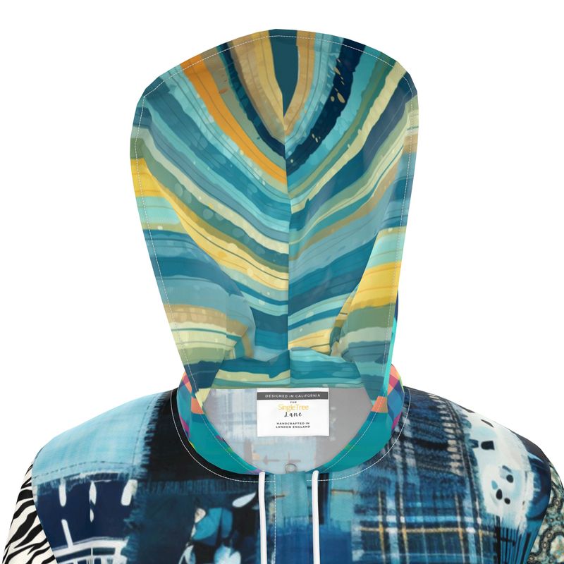 Denim Patchwork Breeze Womens Hooded Rain Jacket
