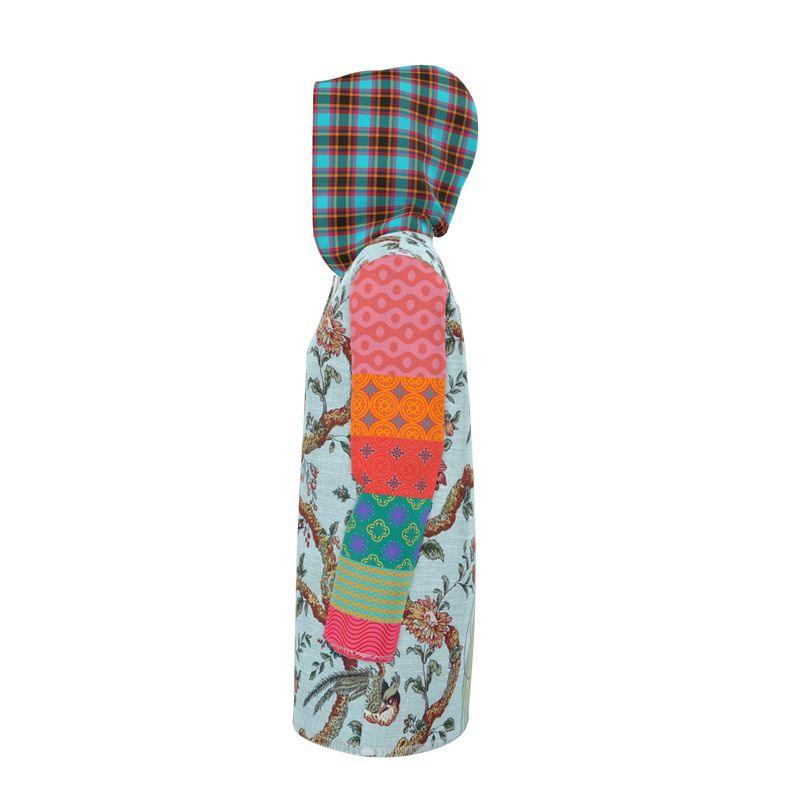 Secret Garden in Blue Chinoiserie Womens Hooded Rain Jacket