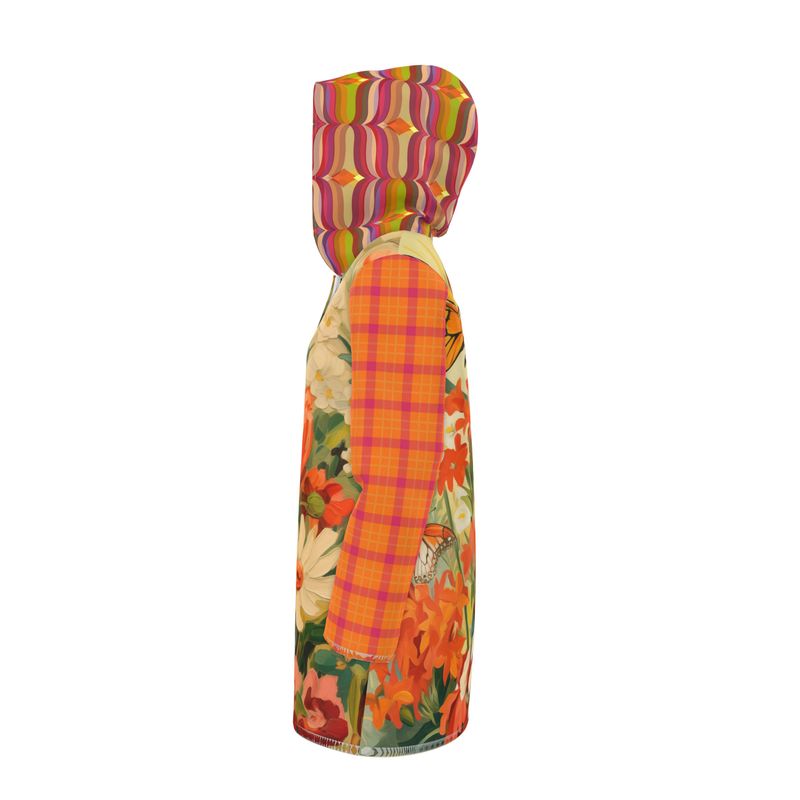Sunny Butterfly Bloom Womens Hooded Rain Jacket