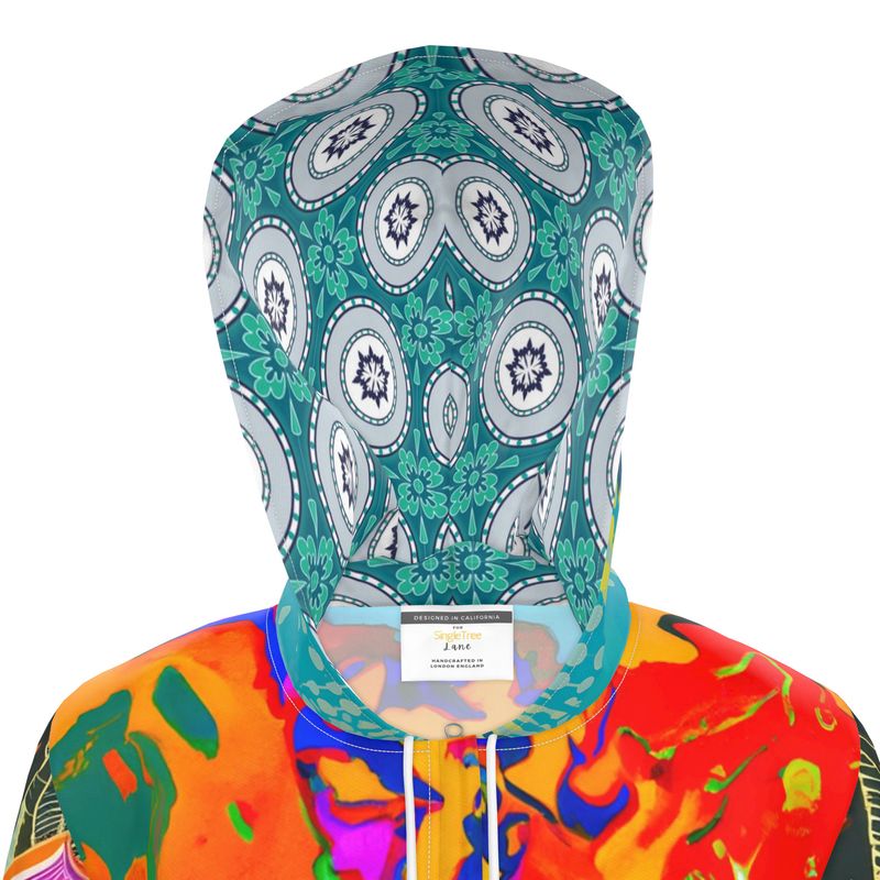 Tropical Lotus Blaze Womens Hooded Rain Jacket