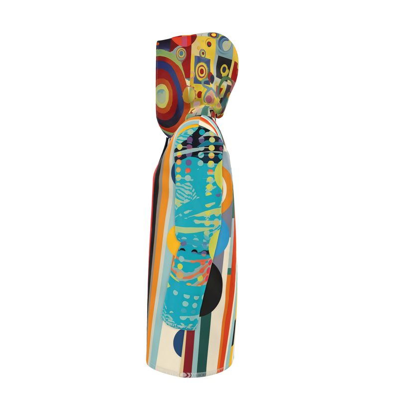 Mod Cabana Stripe Womens Hooded Rain Jacket
