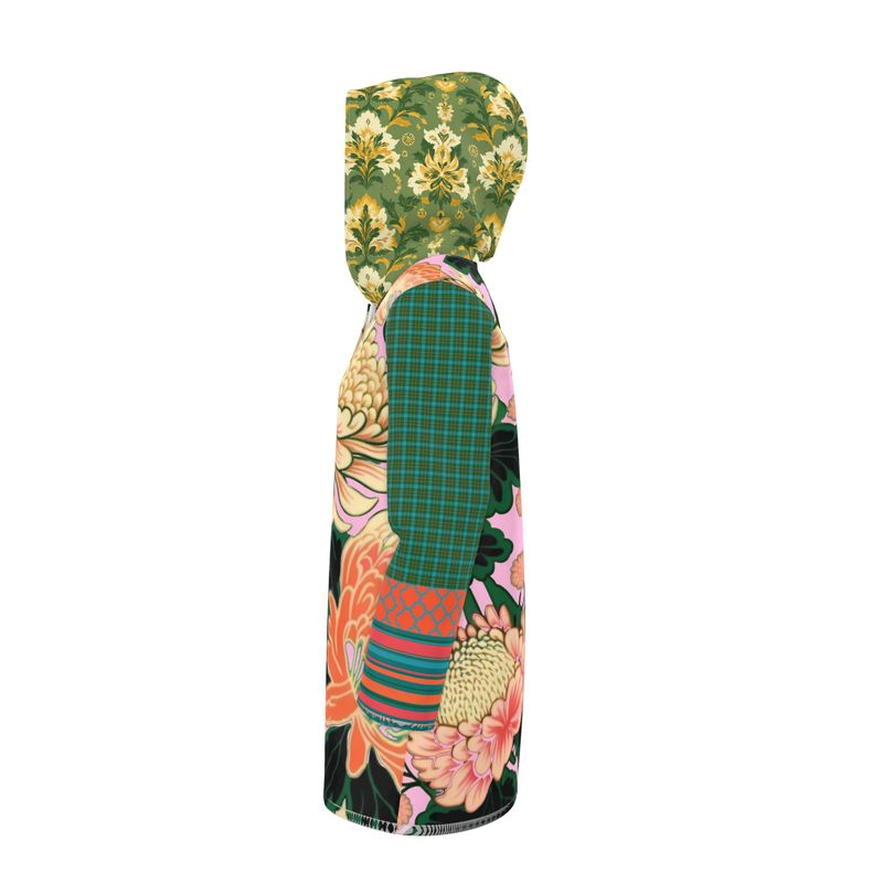 Pink Chrysanthemum Garden Womens Hooded Rain Jacket