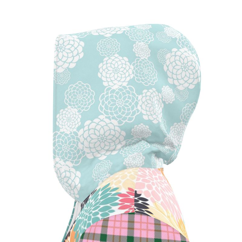Mums the Word in Floral Plaid Womens Hooded Rain Jacket