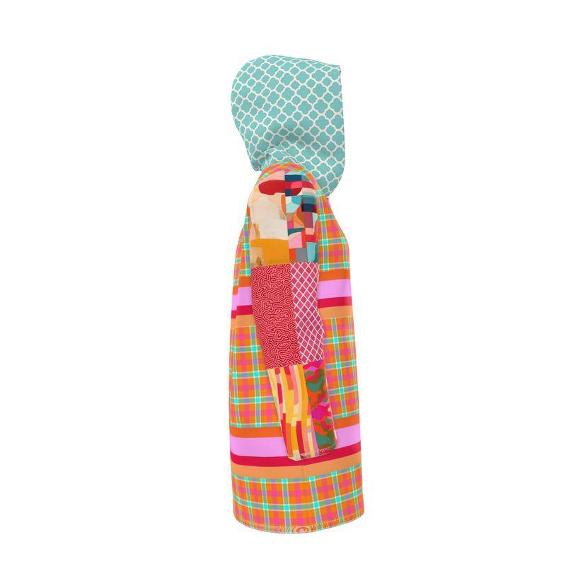 Fiesta Plaid Patchwork Womens Hooded Rain Jacket