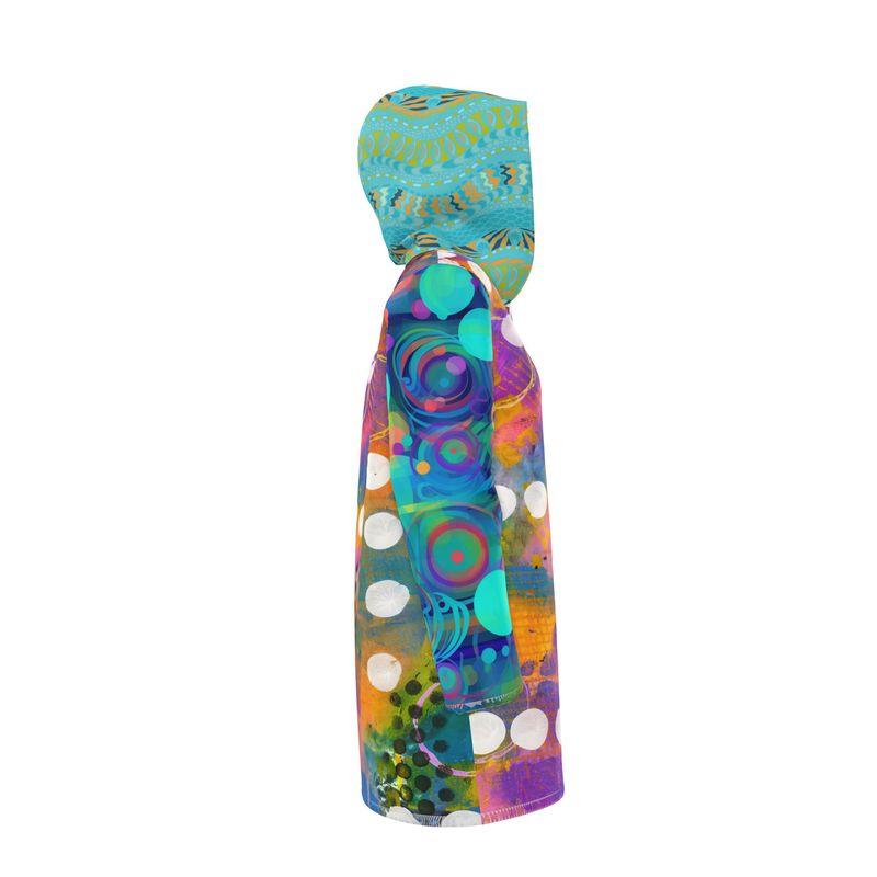 Tropical Sunset Bubble Womens Hooded Rain Jacket