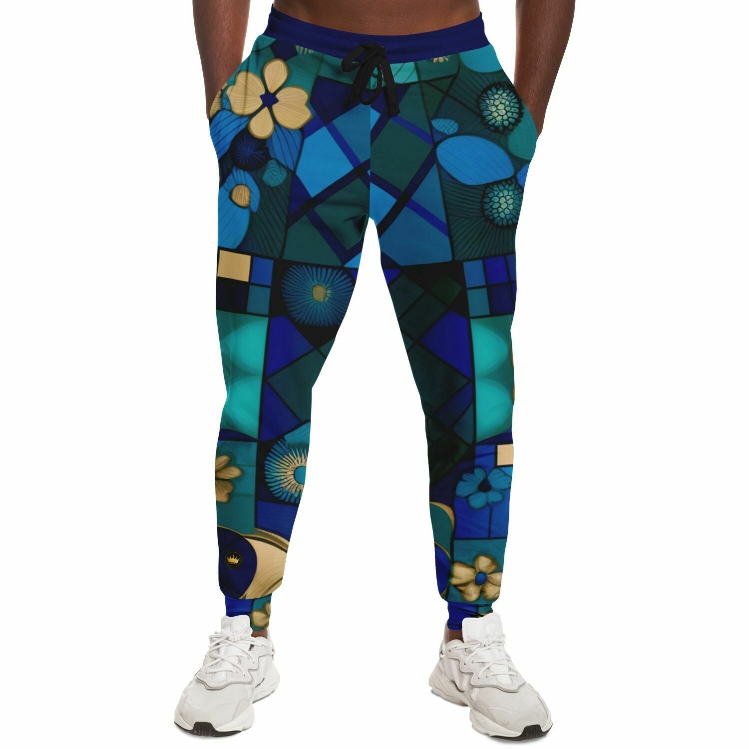 Blue Mystic Abstract Plaid Eco-Poly Unisex Joggers