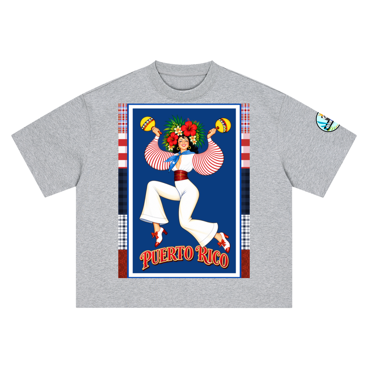 Spirit of Puerto Rico - Maracas Girl Boxy Oversized Unisex T-Shirt