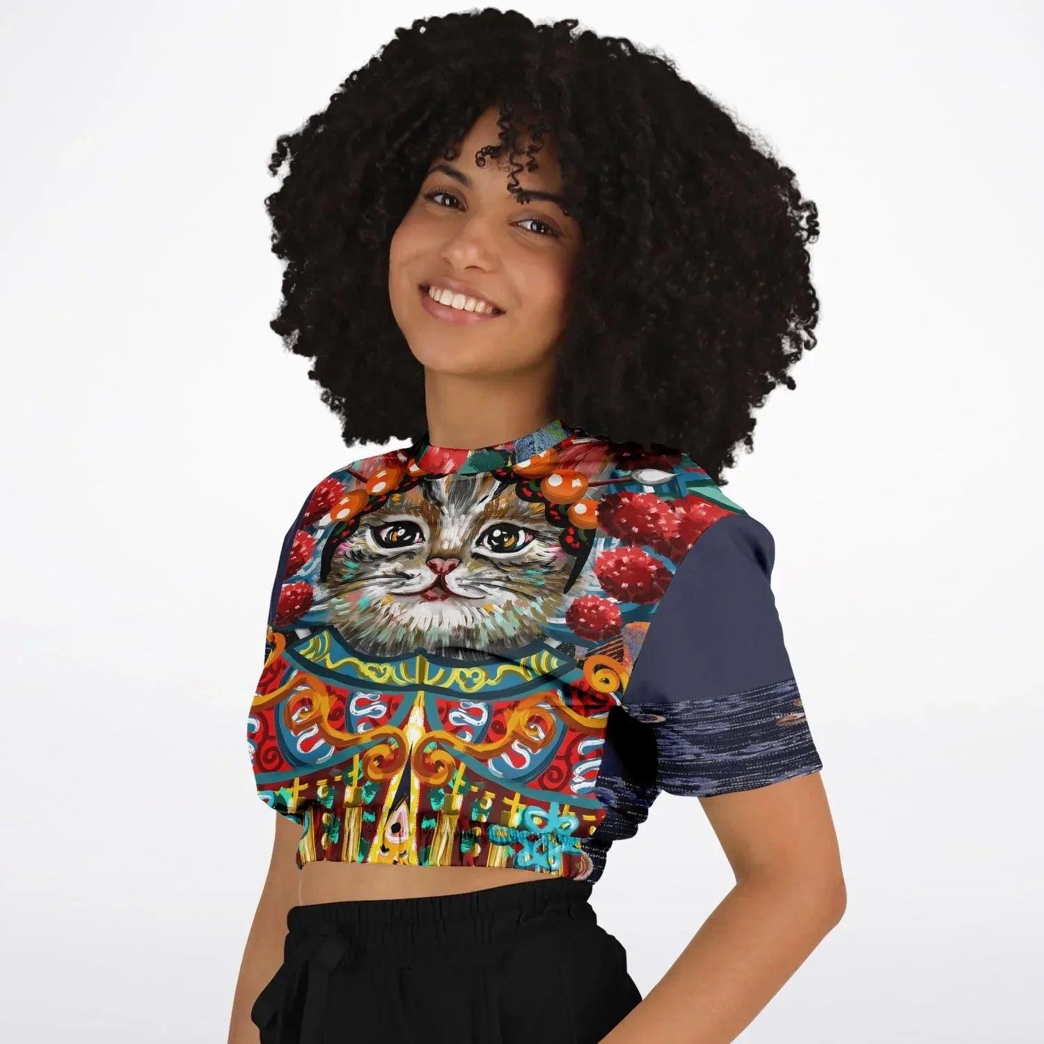 Empress Kanako Eco-Poly Short Sleeve Cropped Pullover