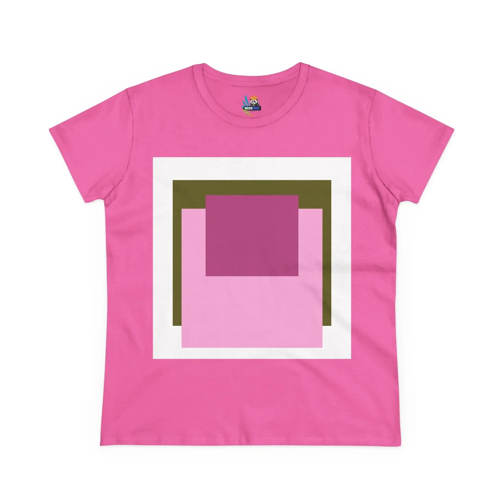 T-Shirt - Pink Rose Granny Quadruple Square Women&