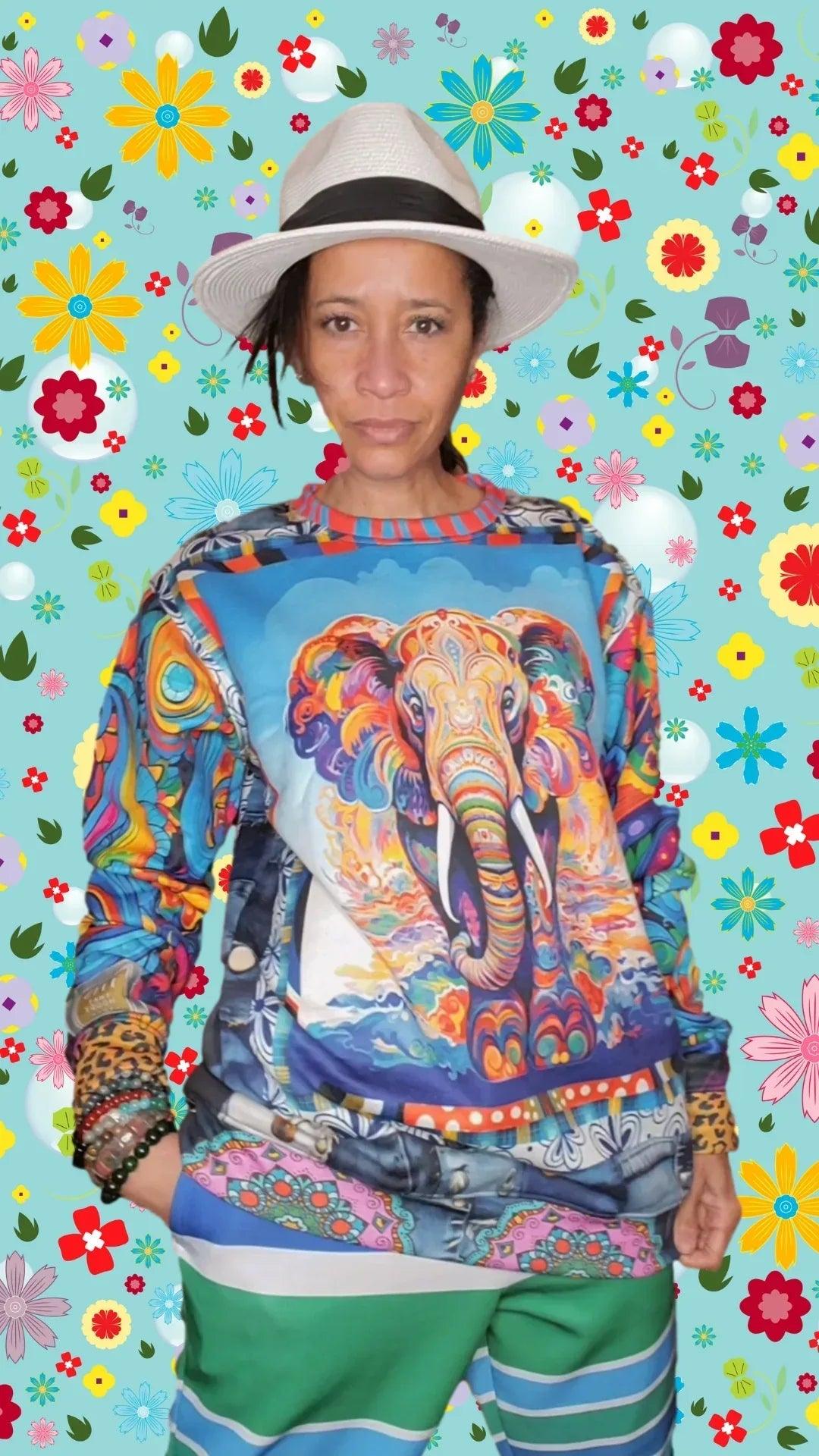 Elephant in Color Dreamscape Unisex Sweatshirt (Gold Label)