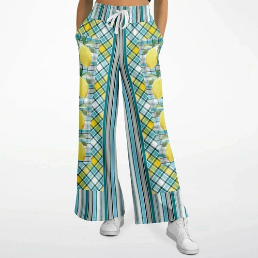 Lemon Zest Striped Eco-Poly Wide Leg Pants