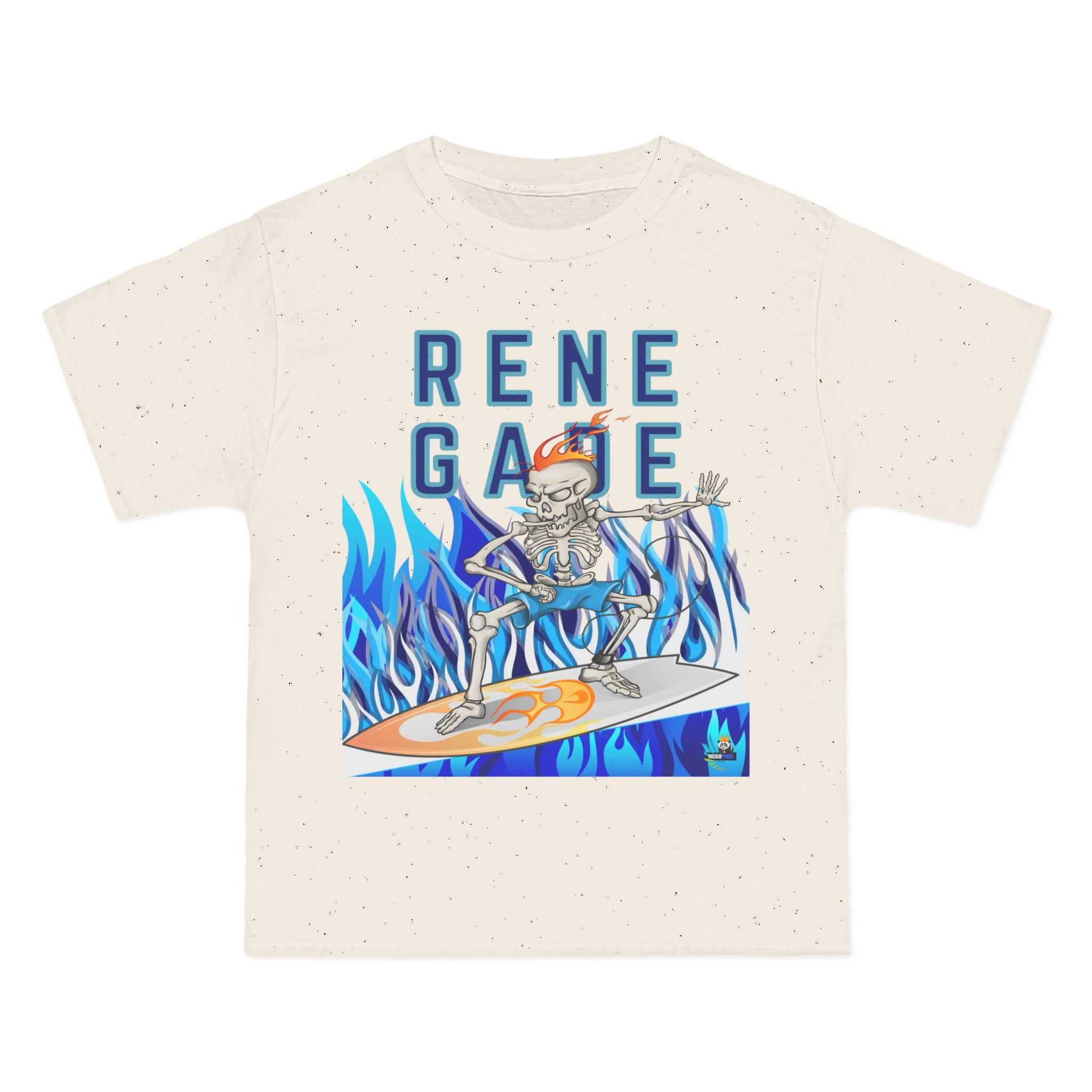 Renegade Skeleton Surfer Blue Flame Edition Heavyweight Tee