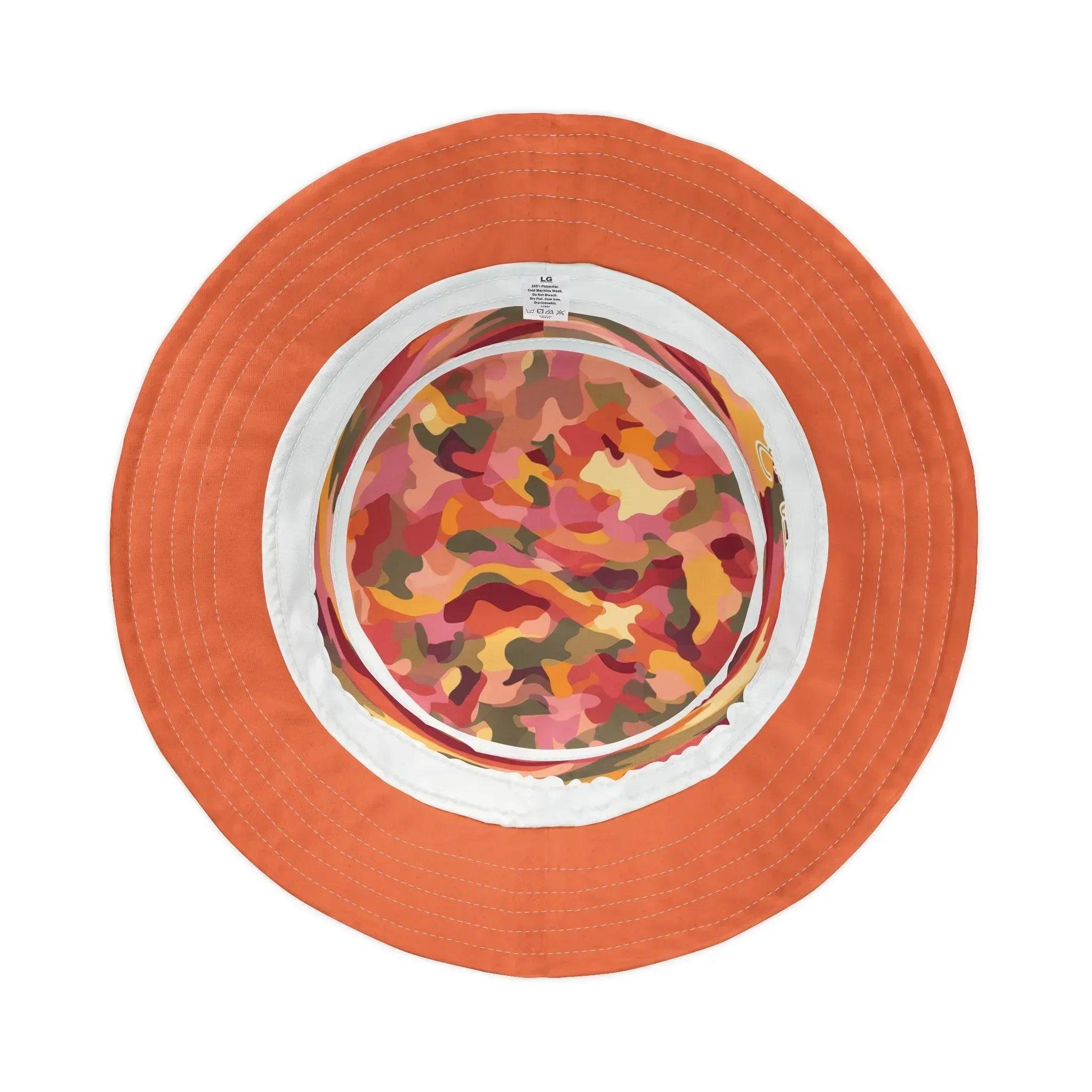 Orange Crush Groove Abstract Camo Vibrant Bucket Hat