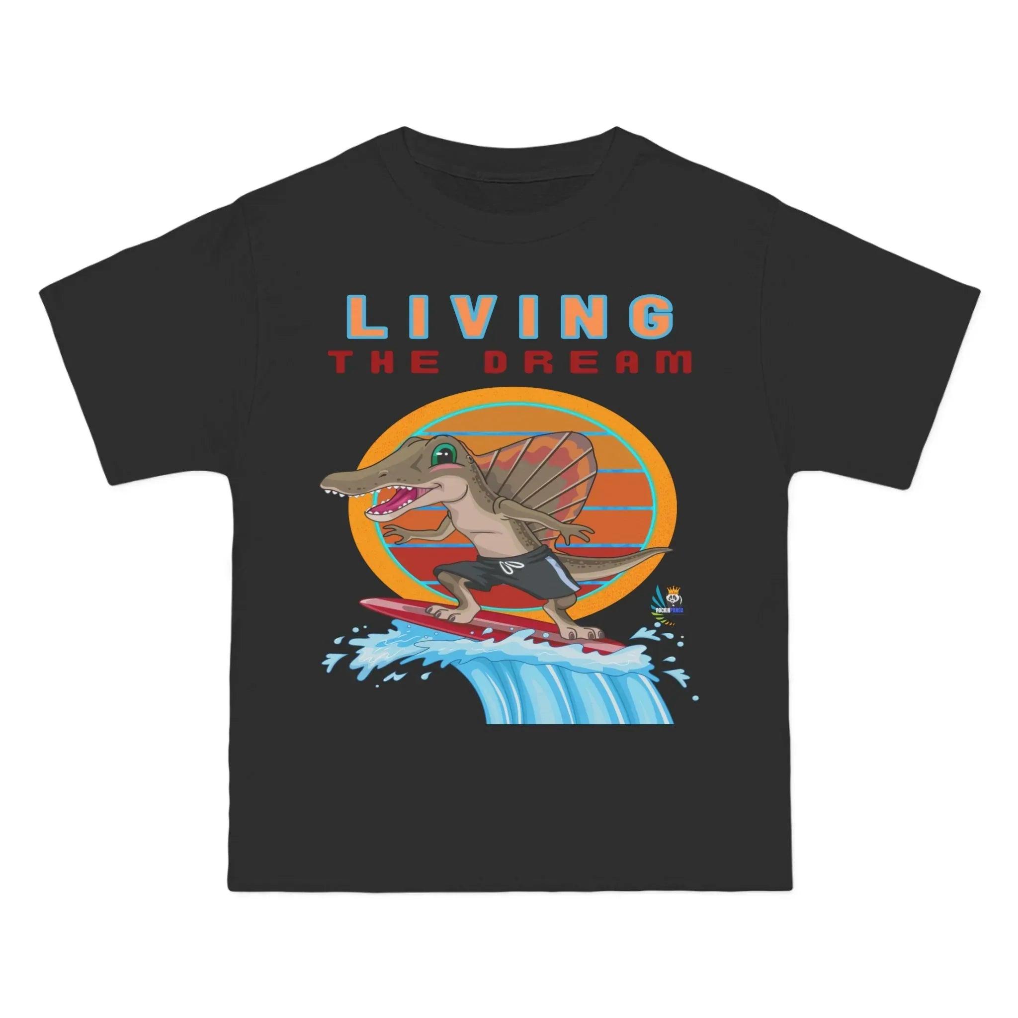 Living the Dream Dinosaur Surfer Heavyweight Tee