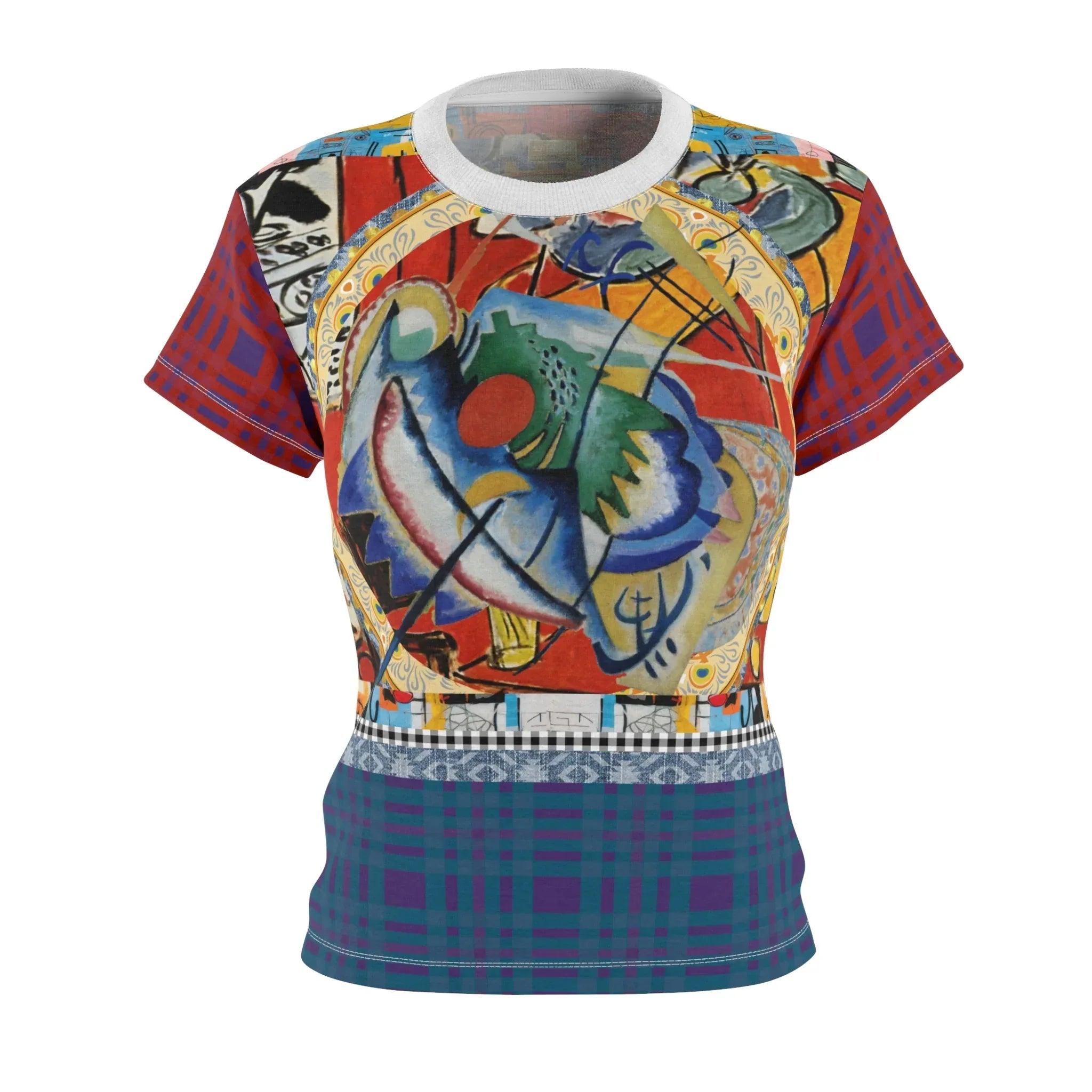 Red Oval in Denim and Gold Plate - Kandinsky - AOP Women&