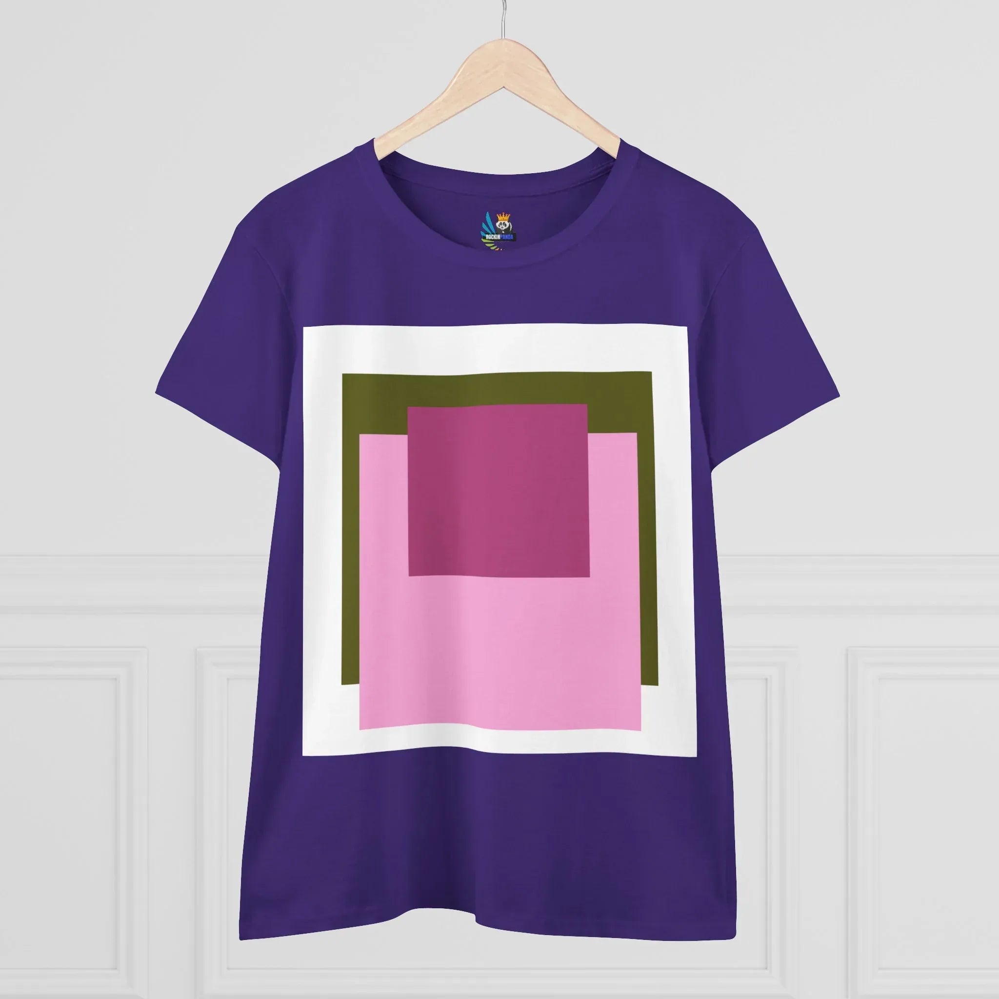 T-Shirt - Pink Rose Granny Quadruple Square Women&
