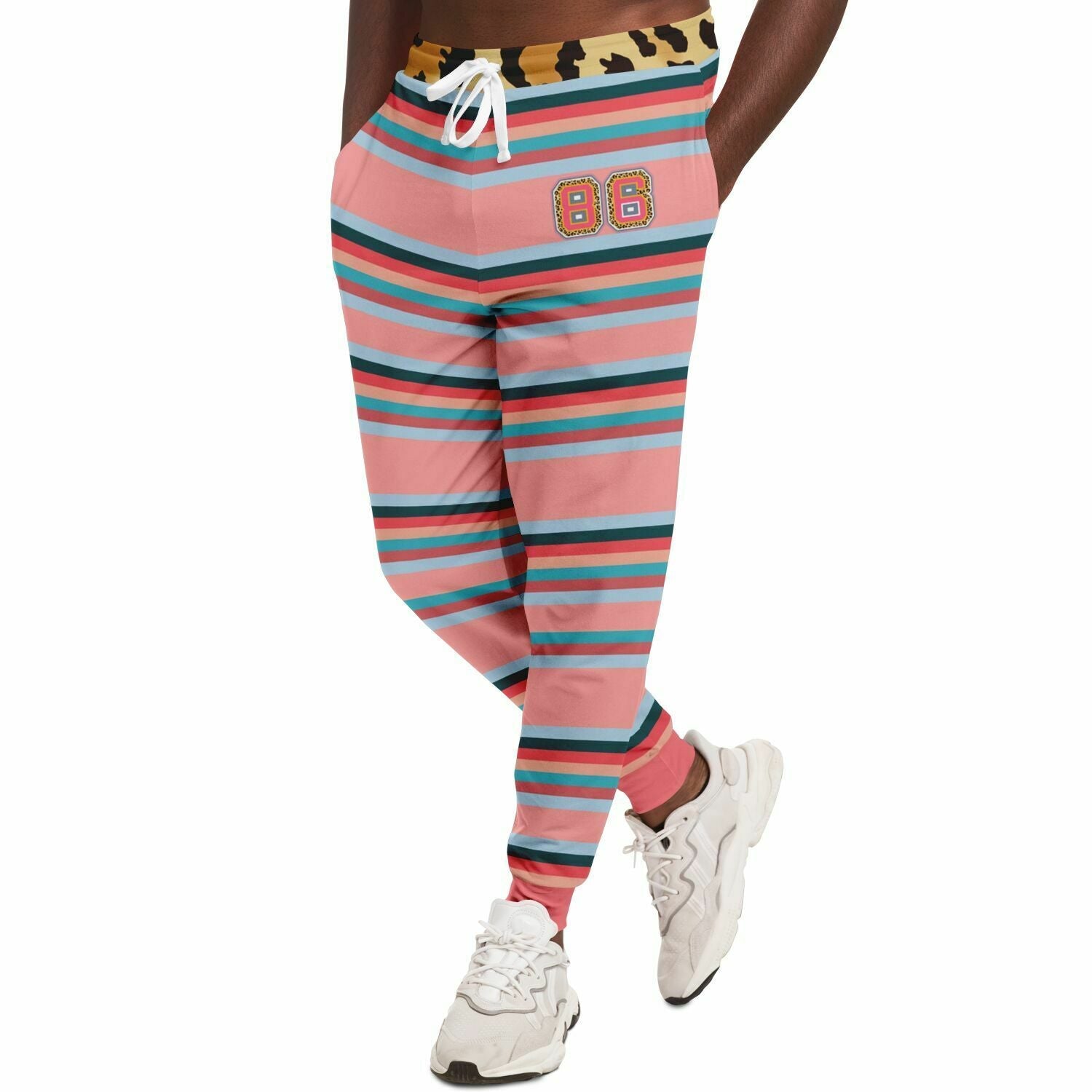 Blue Dragonfly Pink Striped Eco-Poly Unisex Joggers
