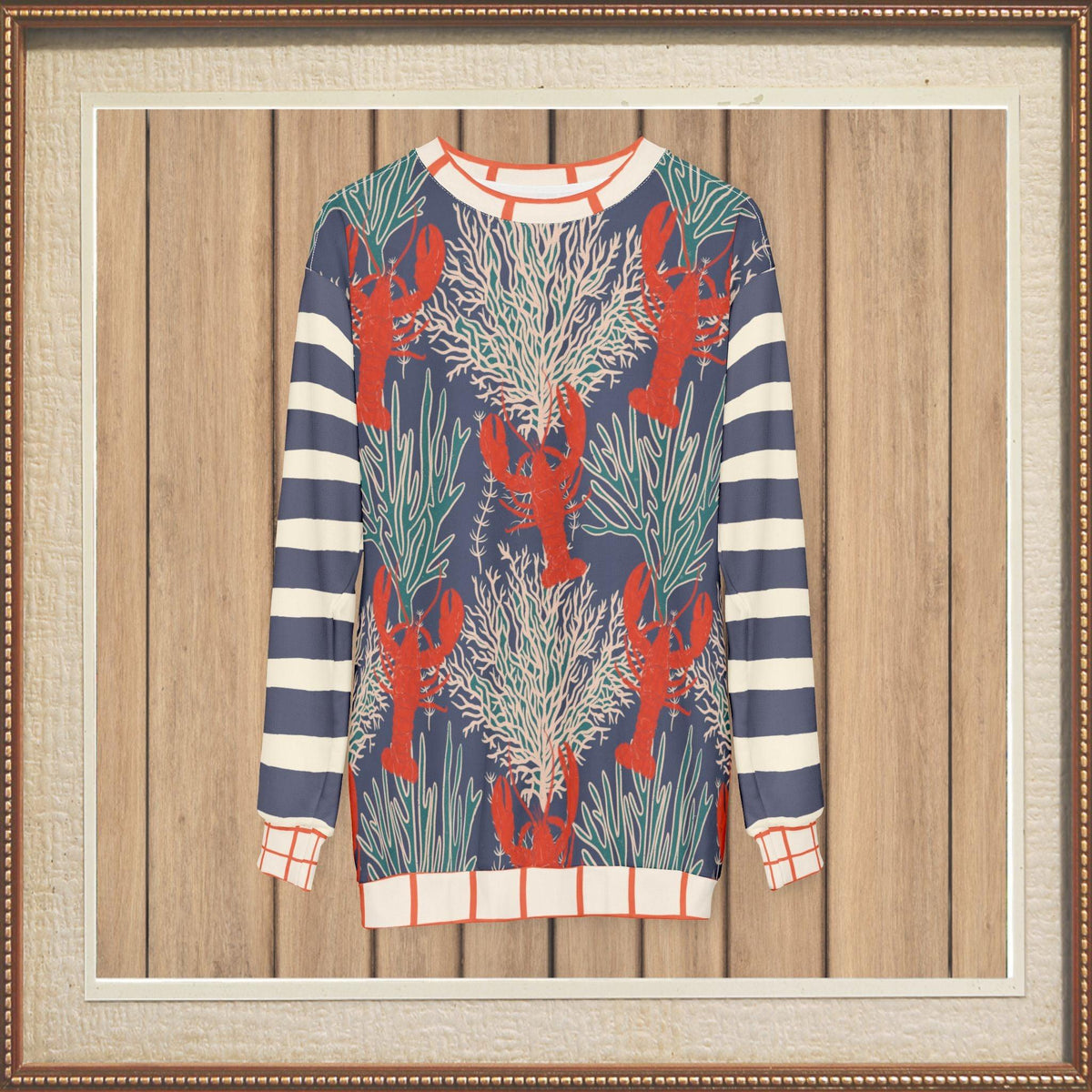 Rock Lobster Blue Oceanic Undersea Garden Unisex Sweatshirt (Gold Label)