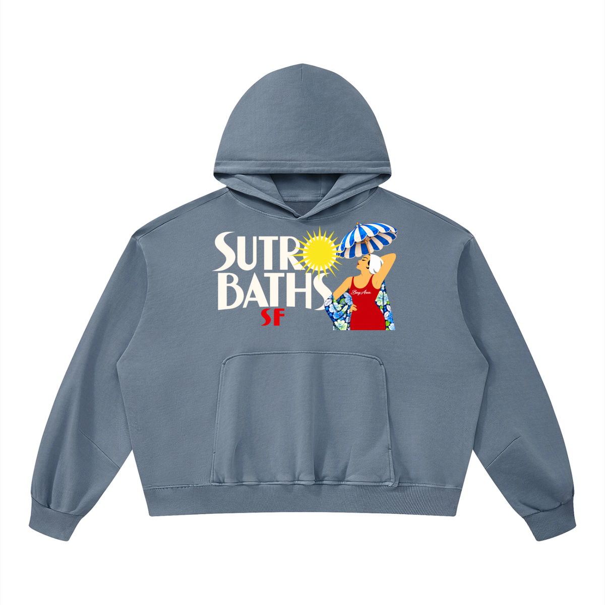 Live Laugh Love Sutro Baths San Francisco Unisex Boxy Vintage Washed Hoodie