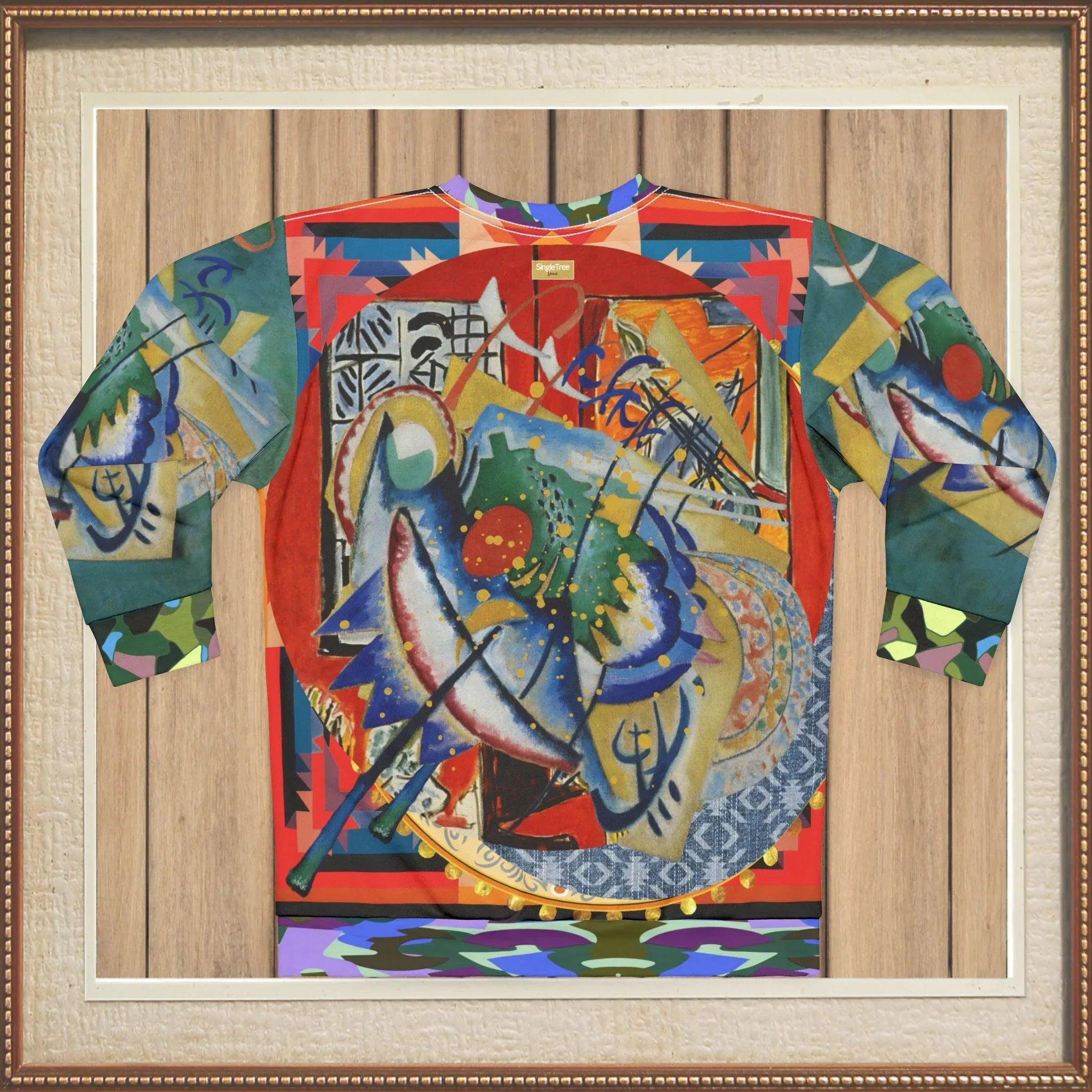 Red Oval on Gold and Denim Plate - Kandinsky - Unisex Sweatshirt (Gold Label)