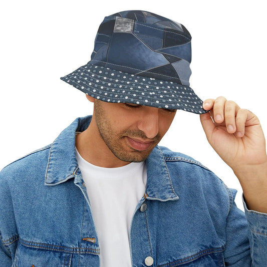 Dotted Indigo Kaleidoscope Vibrant Bucket Hat