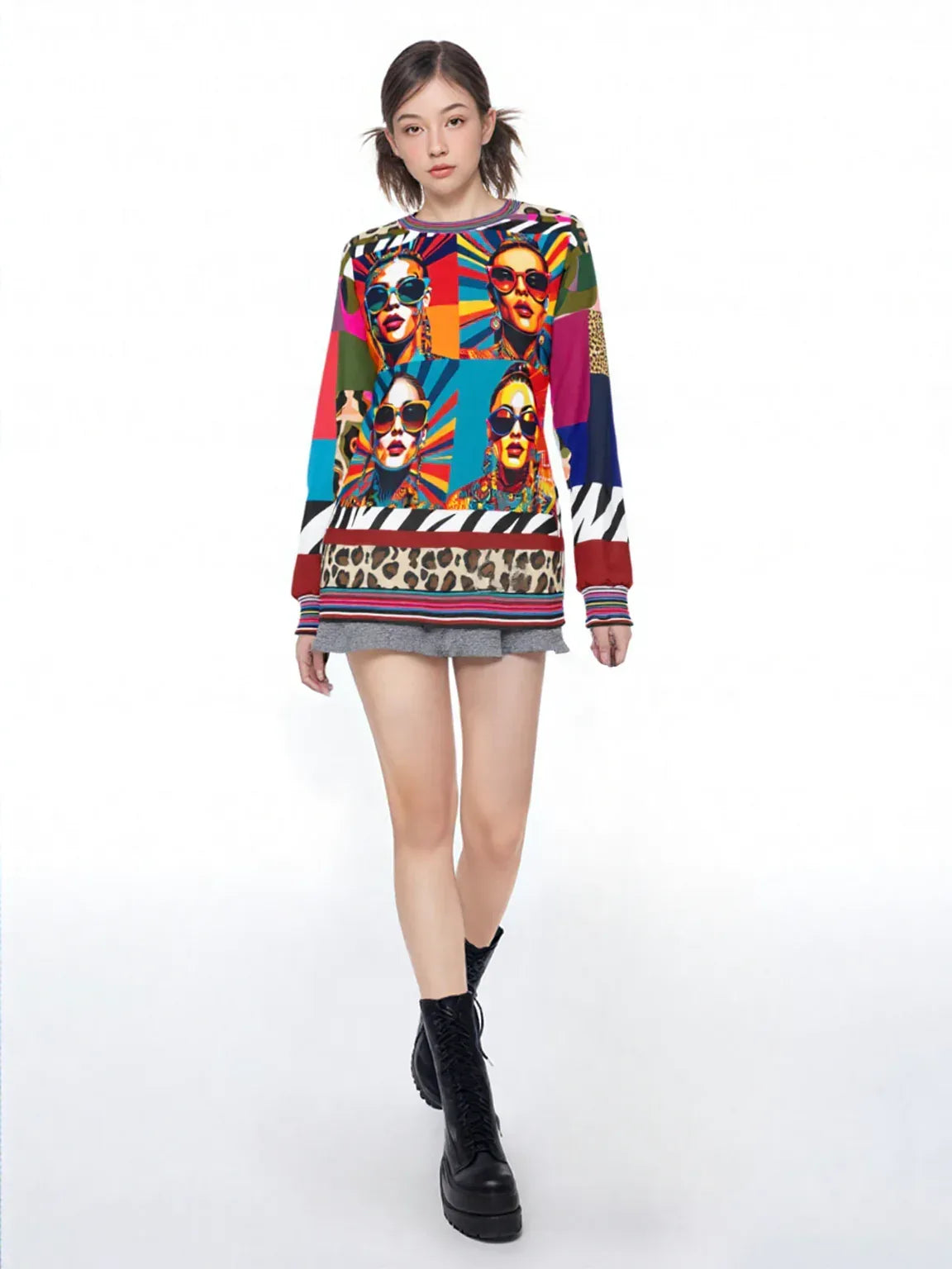 70s Rainbow Starburst Pop Star Colorblock Unisex Sweatshirt (Gold Label)